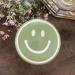 Green Smiley Face Trinket Dish